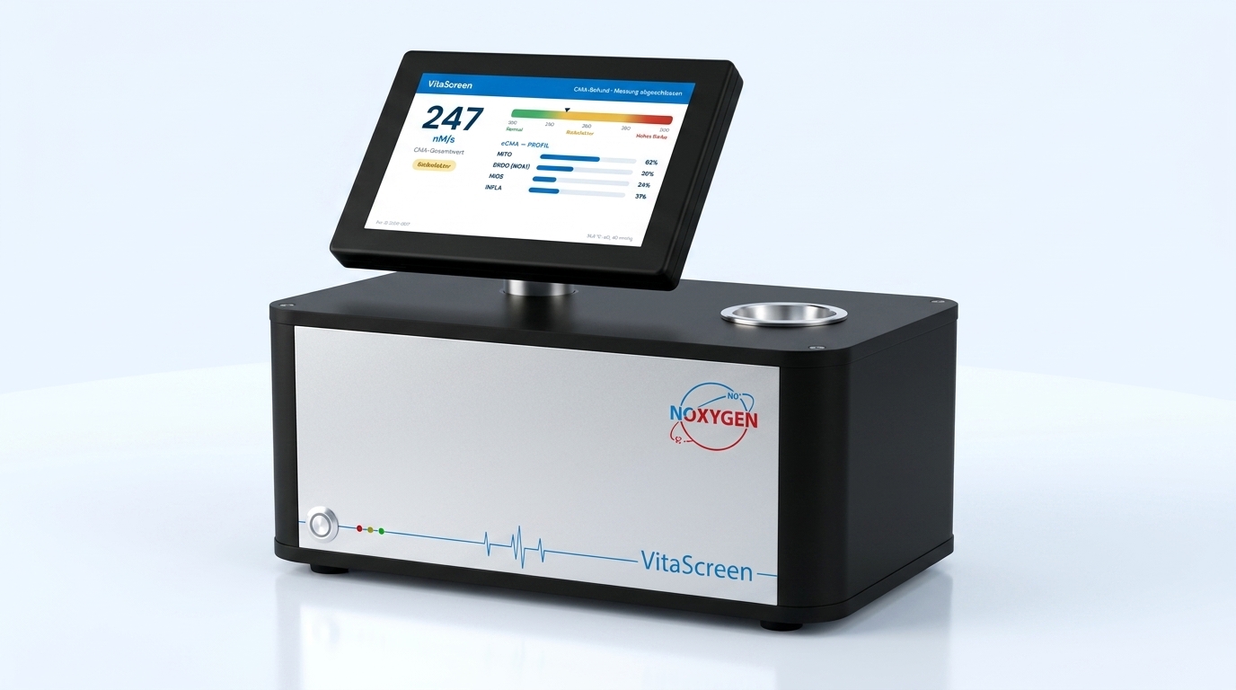 VitaScreen Diagnostik-Gerät mit eCMA-Messwert auf dem Display